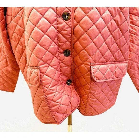 NWT CROFT & BARROW Women Button Down Quilted Orange Jacket Lightweight 3X - Picture 3 of 15